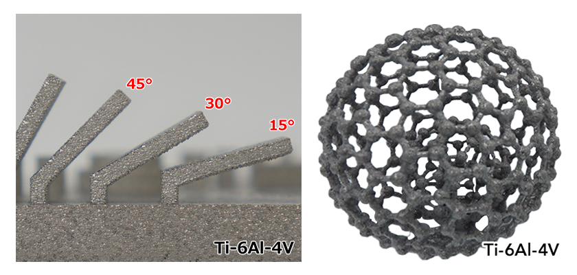 Manufacturing low angle overhang section and curved section without supports